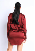 Load image into Gallery viewer, Satin Shirt Dress
