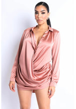 Load image into Gallery viewer, Satin Shirt Dress
